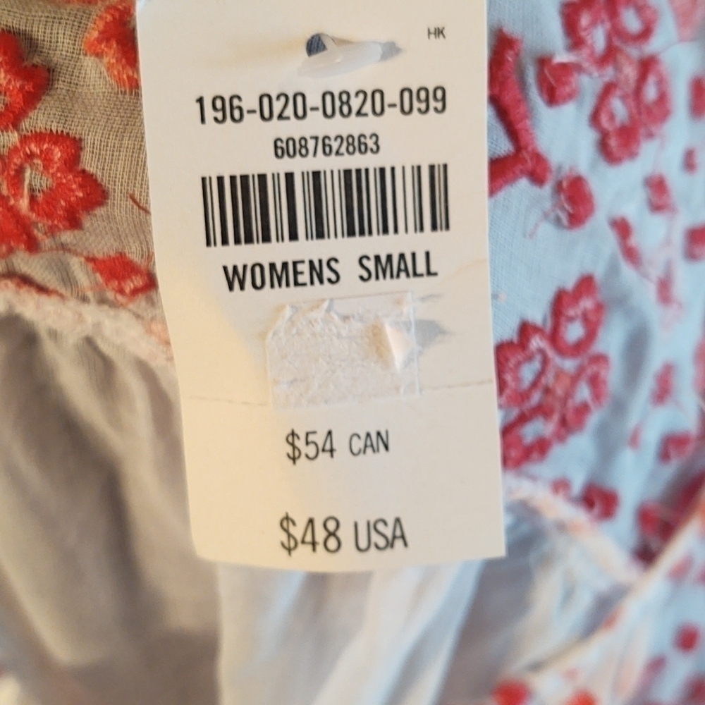 Abercrombie & Fitch Embroidered Sheer Cotton Top Sz S NWT - Picture 12 of 12